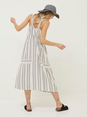 FatFace Natural Tulum Stripe Midi Dress - Image 2 of 6