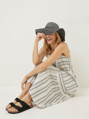 FatFace Natural Tulum Stripe Midi Dress - Image 3 of 6
