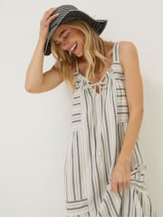 FatFace Natural Tulum Stripe Midi Dress - Image 4 of 6