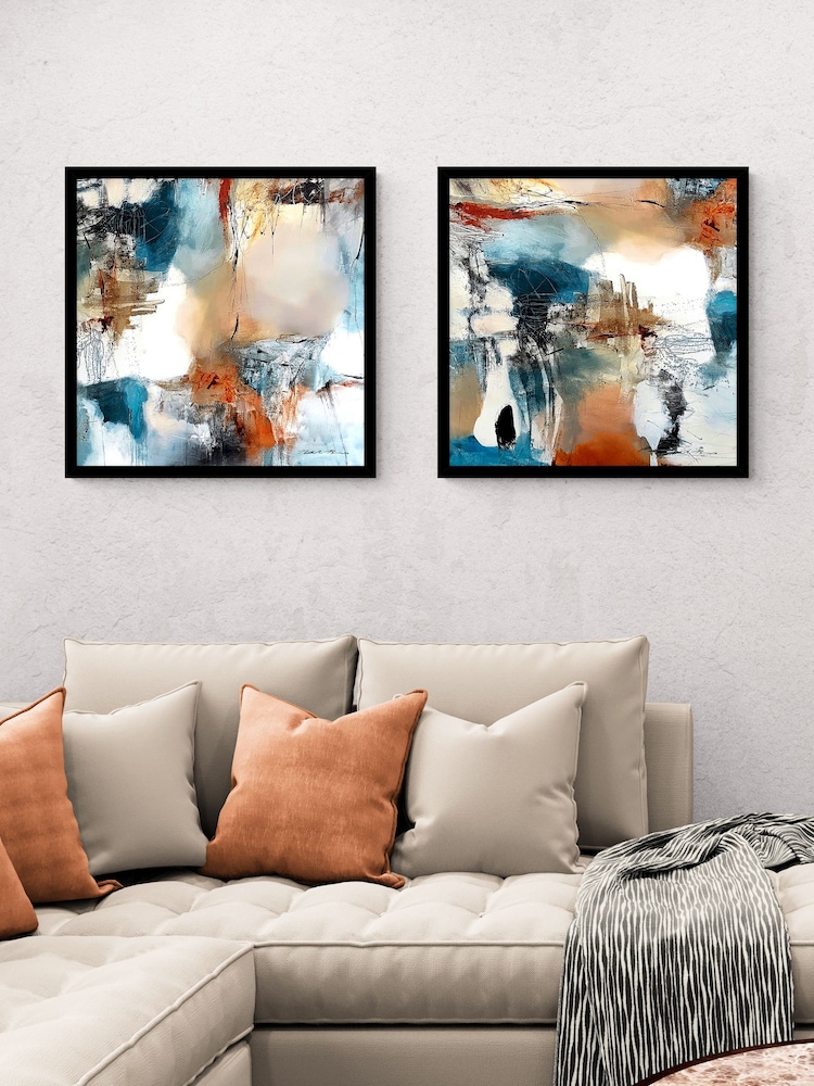 Artko Black Abstract Continuity by Natasha Barnes Framed Art Set of 2 - Image 1 of 3