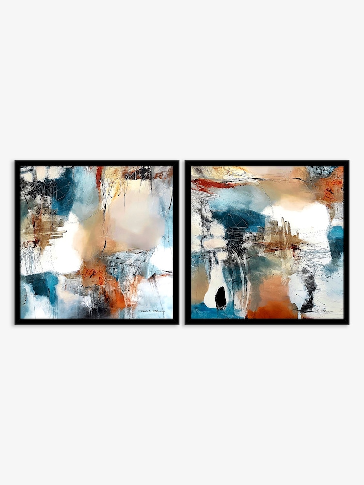 Artko Black Abstract Continuity by Natasha Barnes Framed Art Set of 2 - Image 2 of 3