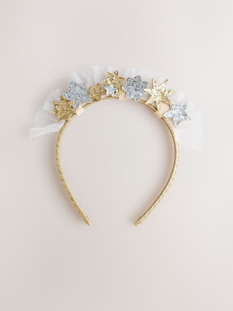 Gold Nativity Star Aliceband - Image 1 of 3 Gold Nativity Star Aliceband - Image 1 of 3