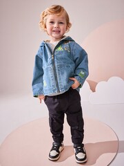 Denim - Jacke mit Kapuze und Aufnähern aus 100 % Baumwolle (3 Monate – 7 Jahre) - Bild 2 von 8