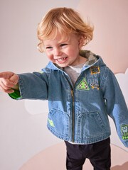 Denim - Jacke mit Kapuze und Aufnähern aus 100 % Baumwolle (3 Monate – 7 Jahre) - Bild 4 von 8