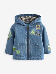 Denim - Jacke mit Kapuze und Aufnähern aus 100 % Baumwolle (3 Monate – 7 Jahre) - Bild 5 von 8