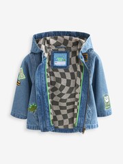 Denim - Jacke mit Kapuze und Aufnähern aus 100 % Baumwolle (3 Monate – 7 Jahre) - Bild 6 von 8
