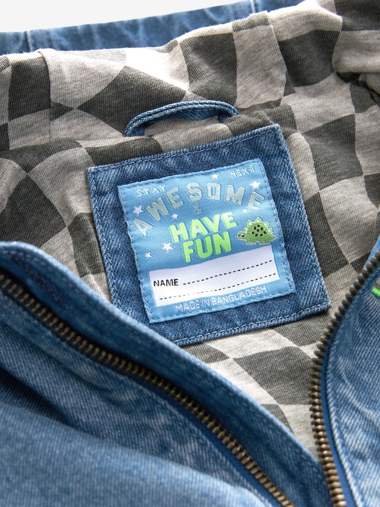 Denim - Jacke mit Kapuze und Aufnähern aus 100 % Baumwolle (3 Monate – 7 Jahre) - Bild 8 von 8