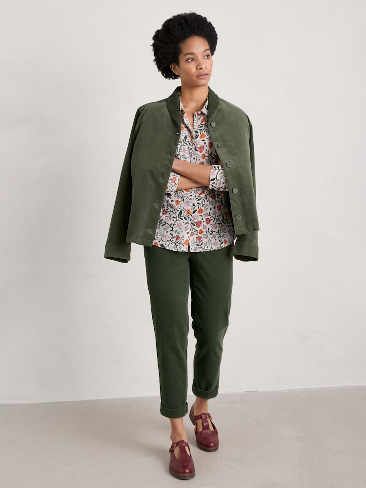 Seasalt Cornwall Green Petite Brightwork Moleskin Jacket - Image 1 of 5