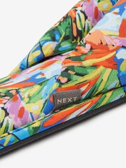 Multi Tropical Linen Blend Flip Flop Slippers - Image 6 of 7