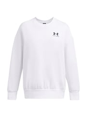 Under Armour White Oversized Icon Fleece Crew Sweatshirt - Image 4 of 5