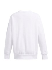 Under Armour White Oversized Icon Fleece Crew Sweatshirt - Image 7 of 7