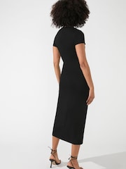 Ro&Zo - Black Crepe Jersey Split Leg Midi Dress - Image 2 of 5