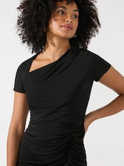 Ro&Zo - Black Crepe Jersey Split Leg Midi Dress - Image 3 of 5