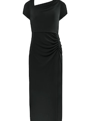 Ro&Zo - Black Crepe Jersey Split Leg Midi Dress - Image 4 of 5