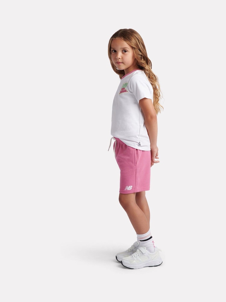 New Balance White Sticker Graphic T-Shirt & Shorts Set - Image 2 of 9