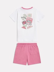 New Balance White Sticker Graphic T-Shirt & Shorts Set - Image 8 of 9