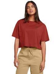 Under Armour Orange Boxy Logo Crop T-Shirt - Image 1 of 4
