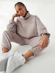 Under Armour Grey Grey Oversized Icon Fleece Mock Crew Sweatshirt - Image 4 of 7