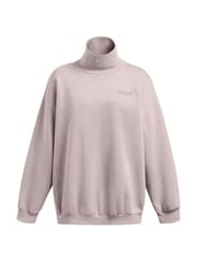 Under Armour Grey Grey Oversized Icon Fleece Mock Crew Sweatshirt - Image 6 of 7