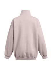 Under Armour Grey Grey Oversized Icon Fleece Mock Crew Sweatshirt - Image 7 of 7