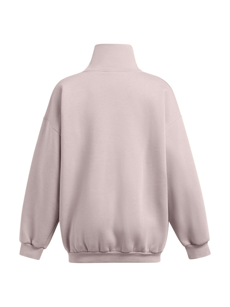 Under Armour Grey Grey Oversized Icon Fleece Mock Crew Sweatshirt - Image 7 of 7