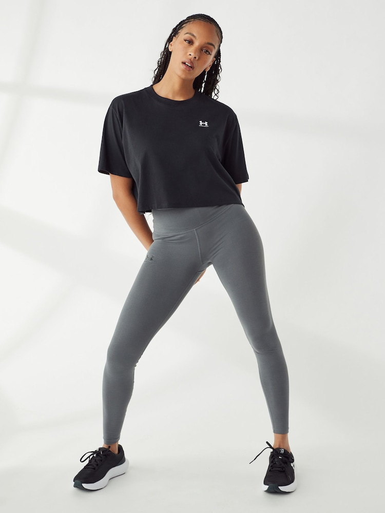 Under Armour Black Boxy Logo Crop T-Shirt - Image 2 of 7 Under Armour Black Boxy Logo Crop T-Shirt - Image 2 of 7