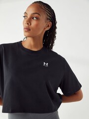 Under Armour Black Boxy Logo Crop T-Shirt - Image 4 of 7