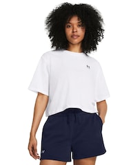 Under Armour White Boxy Logo Crop T-Shirt - Image 1 of 4