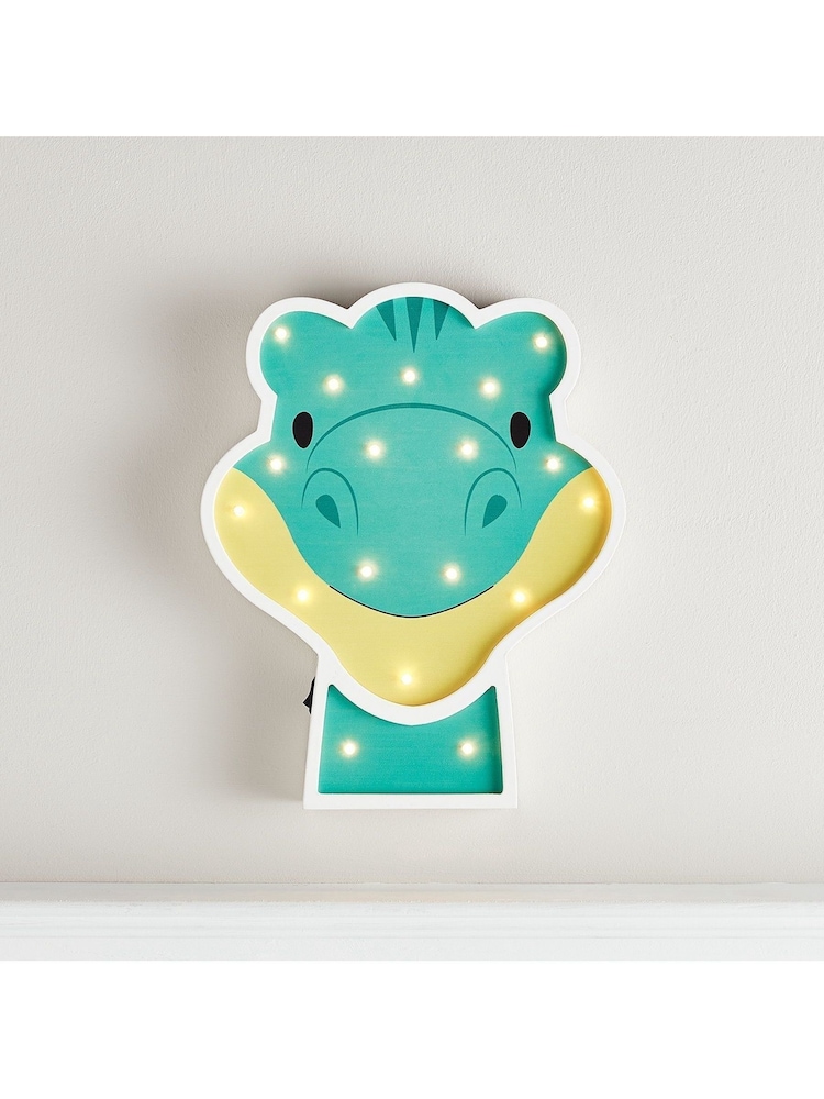 Lights4fun Green Dinosaur Childrens Wall Light - Image 1 of 2