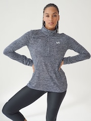 Under Armour Blue Dark Tech Twist 1/2 Zip Sweat Top - Image 1 of 6