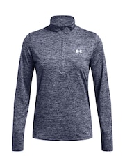 Under Armour Blue Dark Tech Twist 1/2 Zip Sweat Top - Image 5 of 6