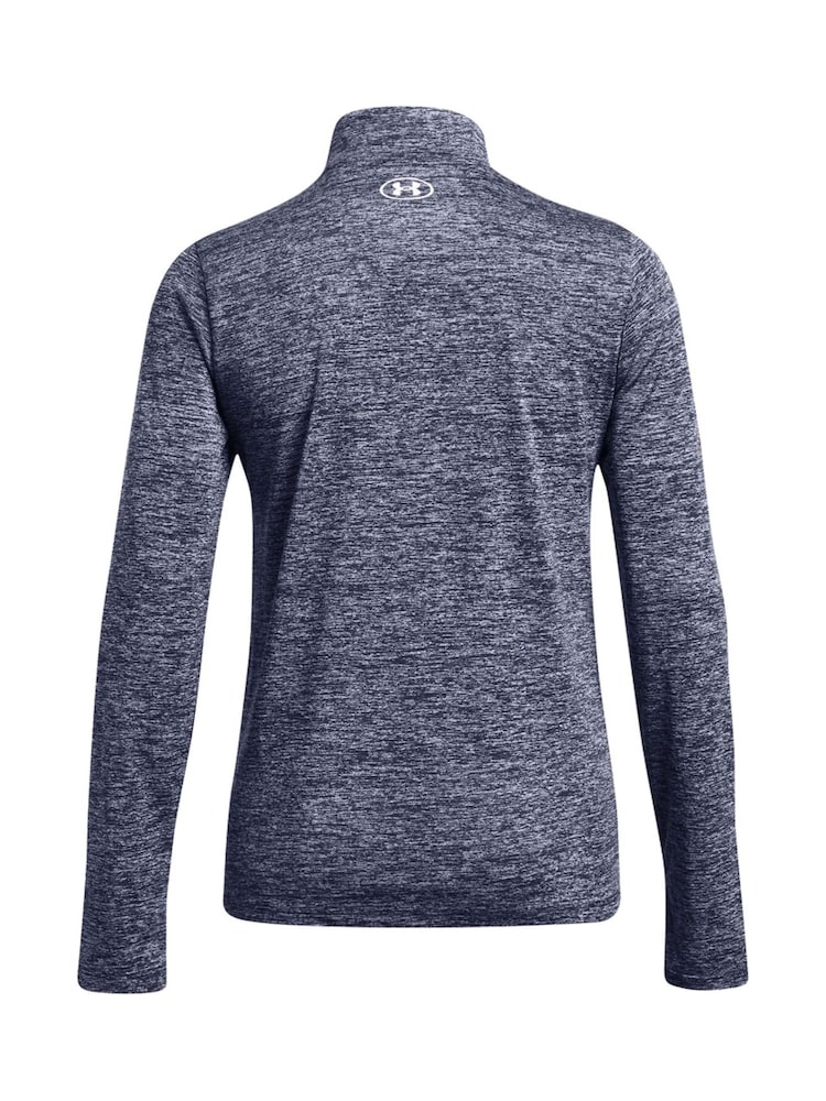 Under Armour Blue Dark Tech Twist 1/2 Zip Sweat Top - Image 6 of 6