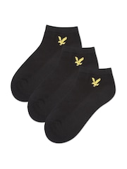 Lyle & Scott Black Gant Cotton Ankle Socks 3 Pack - Image 1 of 2