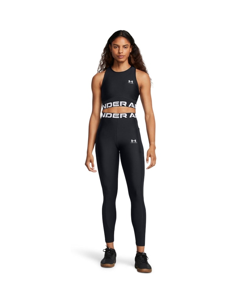 Under Armour Black HeatGear Rib Leggings - Image 1 of 4