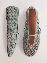 Aqua Blue Forever Comfort® Weave Mary Jane Shoes - Image 1 of 5