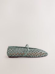 Aqua Blue Forever Comfort® Weave Mary Jane Shoes - Image 3 of 5