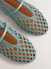 Aqua Blue Forever Comfort® Weave Mary Jane Shoes - Image 4 of 5