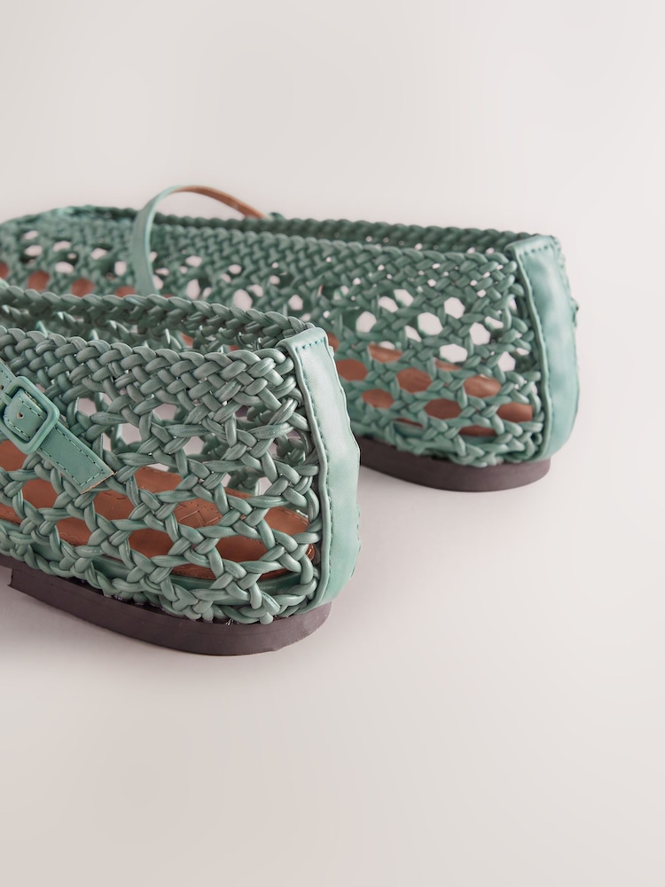 Aqua Blue Forever Comfort® Weave Mary Jane Shoes - Image 5 of 5