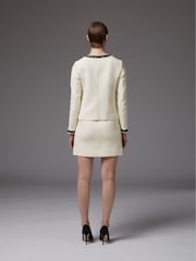 LK Bennett Cream Charlee Cotton Blend Tweed Jacket - Image 3 of 4