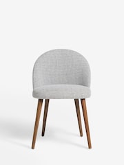 Set of 2 Tweedy Plain Mid Grey Newman Dark Wood Leg Dining Chairs - Image 2 of 8