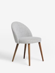 Set of 2 Tweedy Plain Mid Grey Newman Dark Wood Leg Dining Chairs - Image 4 of 8