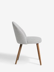 Set of 2 Tweedy Plain Mid Grey Newman Dark Wood Leg Dining Chairs - Image 5 of 8