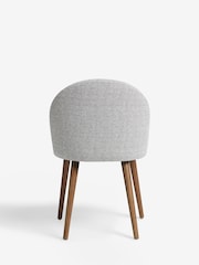 Set of 2 Tweedy Plain Mid Grey Newman Dark Wood Leg Dining Chairs - Image 6 of 8