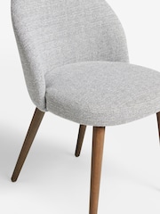 Set of 2 Tweedy Plain Mid Grey Newman Dark Wood Leg Dining Chairs - Image 7 of 8
