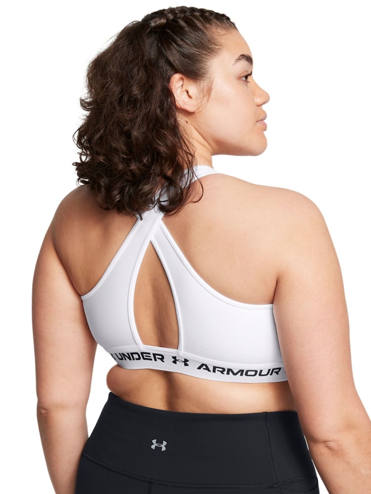 Under Armour White Crossback Mid Support Bra - Image 2 of 4 Under Armour White Crossback Mid Support Bra - Image 2 of 4