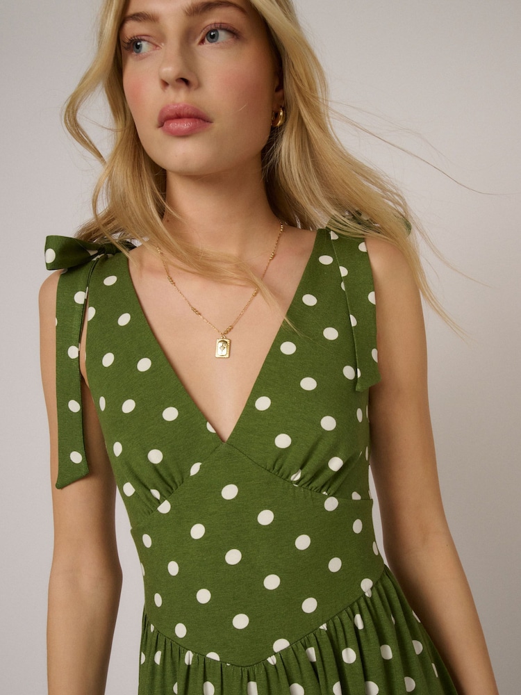 Nobodys Child Green Addison Midi Dress - Image 5 of 5