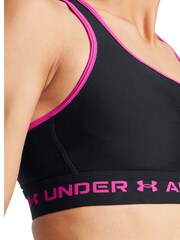 Under Armour Dark Black Crossback Mid Support Bra - Image 3 of 9