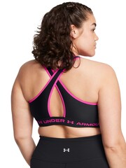Under Armour Dark Black Crossback Mid Support Bra - Image 5 of 9
