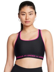 Under Armour Dark Black Crossback Mid Support Bra - Image 6 of 9