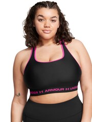 Under Armour Dark Black Crossback Mid Support Bra - Image 7 of 9